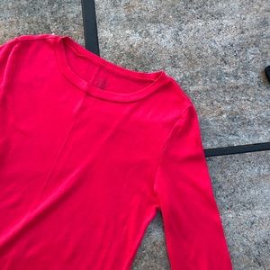 j. crew red long sleeve shirt